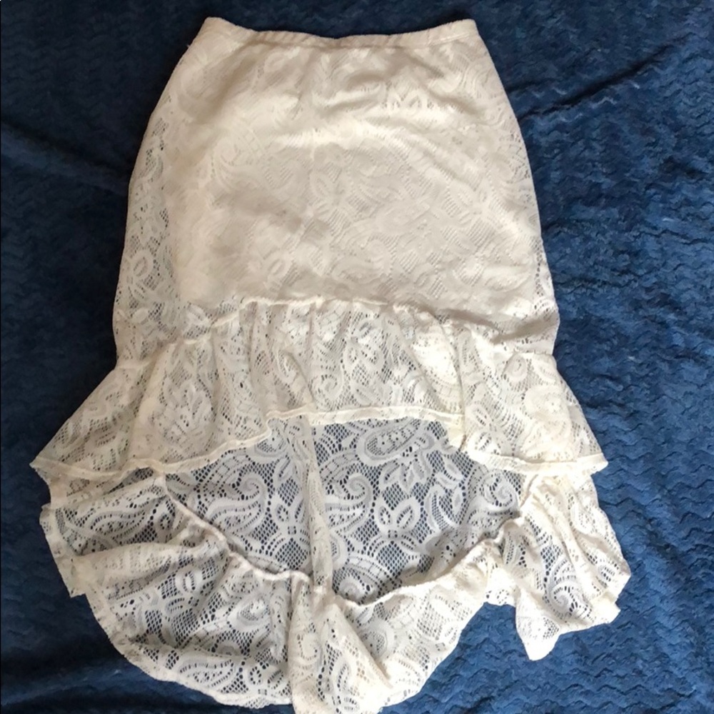 Never worn high low lace skirt
